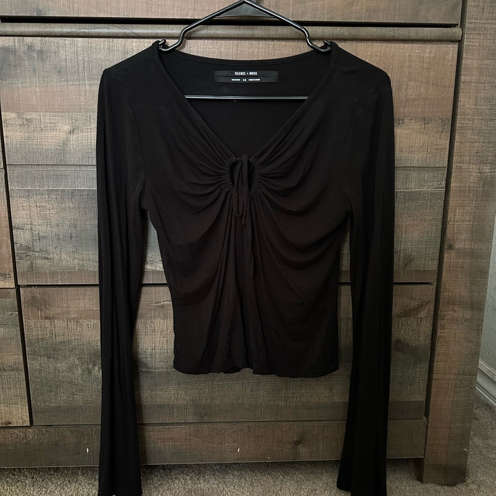 Silence + noise black long sleeve top